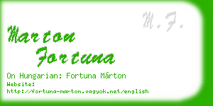 marton fortuna business card